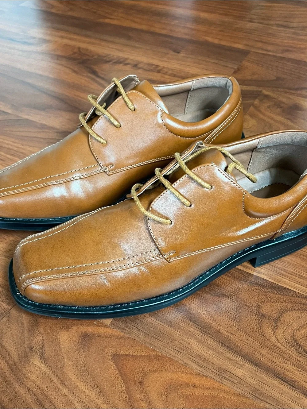 Bruno Marc Men's Lace-Up Dress Shoes in Tan Leather